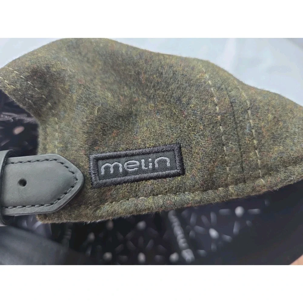 Melin Thermal Olive Green Leather Strapback Wool Hat Cap Golf Streetwear EUC